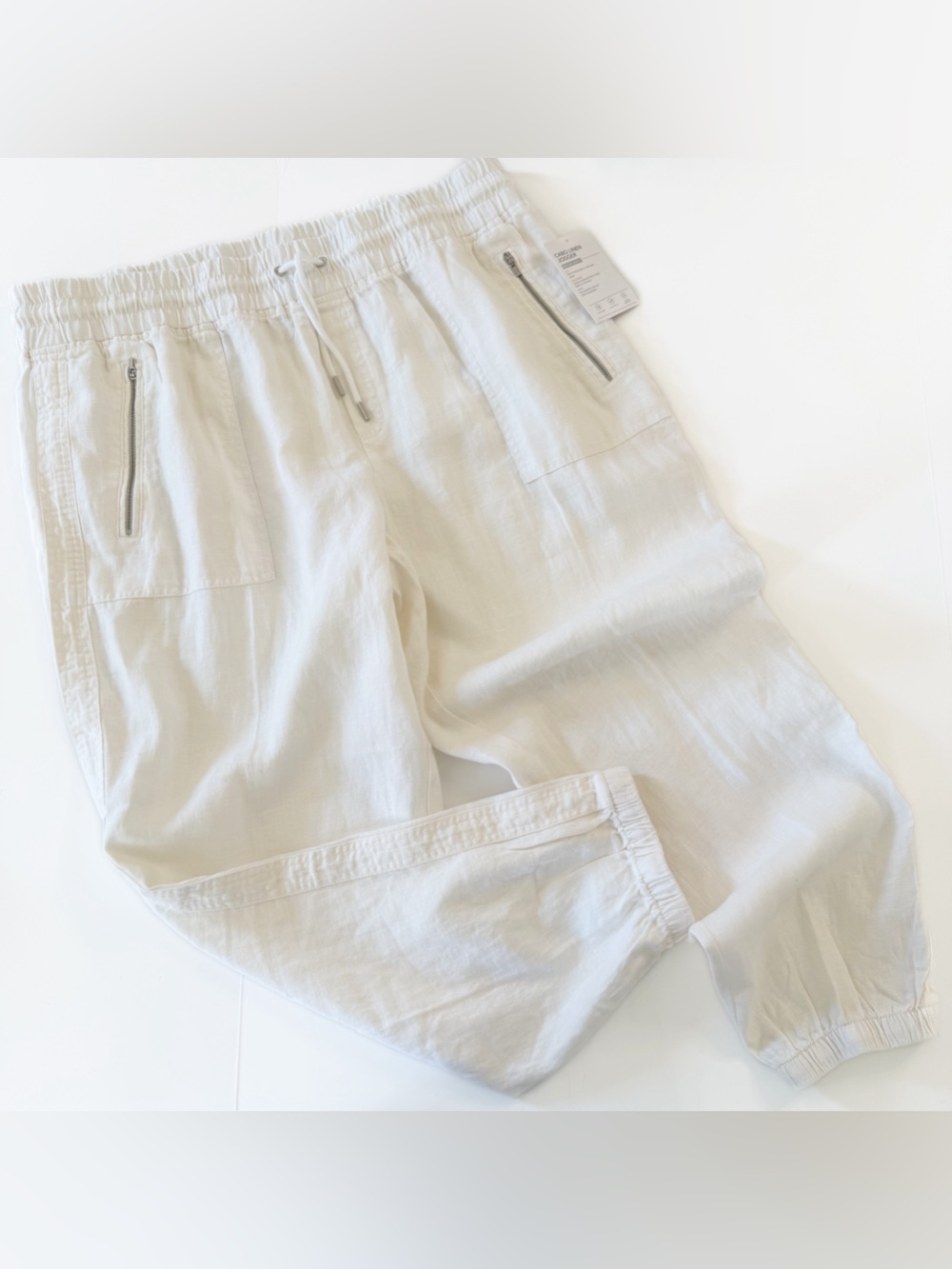 Athleta Pants Womens Plus Sz 20 Cabo Linen Joggers New Beach Boho - Picture 2 of 11